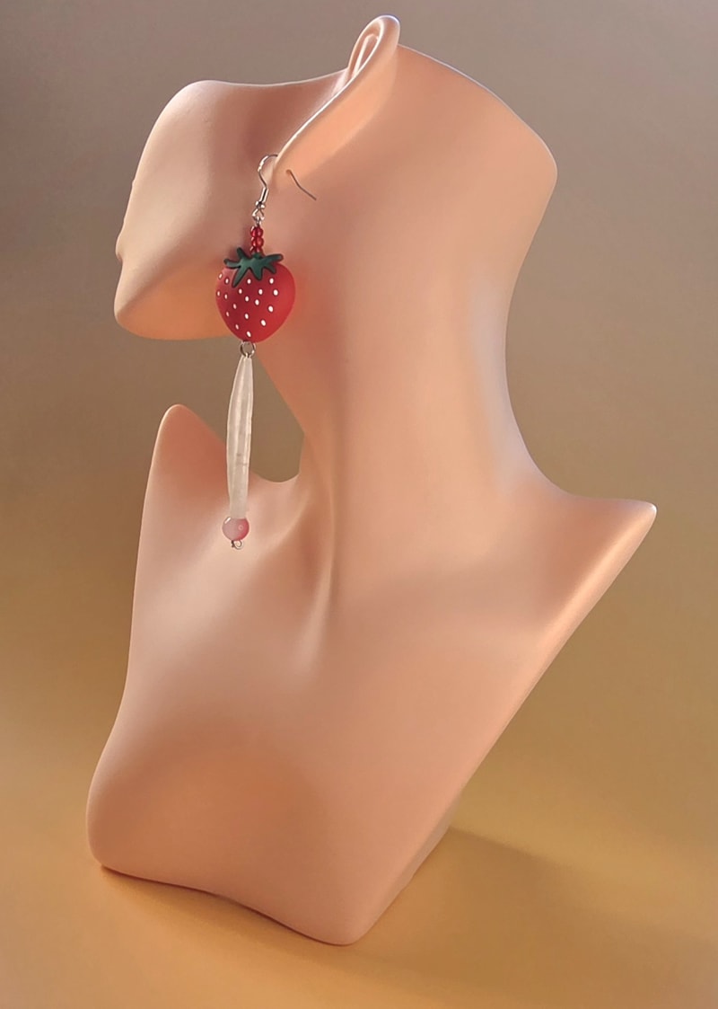 Strawberry Dentalium Earrings — Summer Sweet