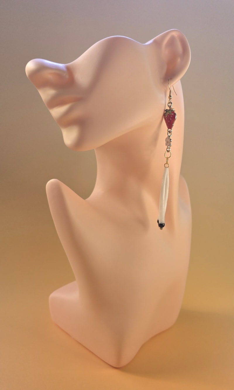 Dentalium Earrings — Strawberry Blossom Drop
