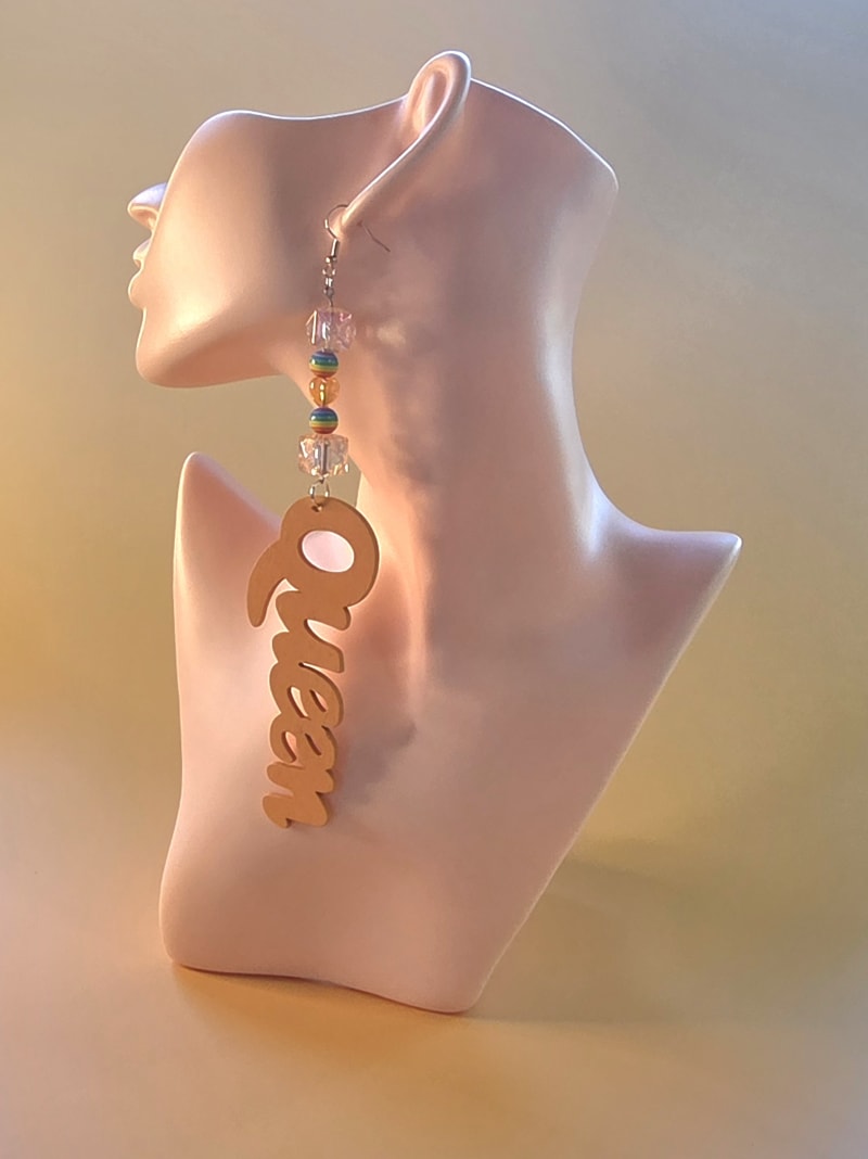 Queen Earrings — Rainbow Crystal Drop