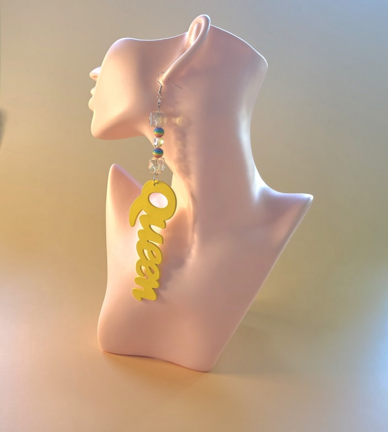Queen Earrings — Yellow Sunshine & Crystal