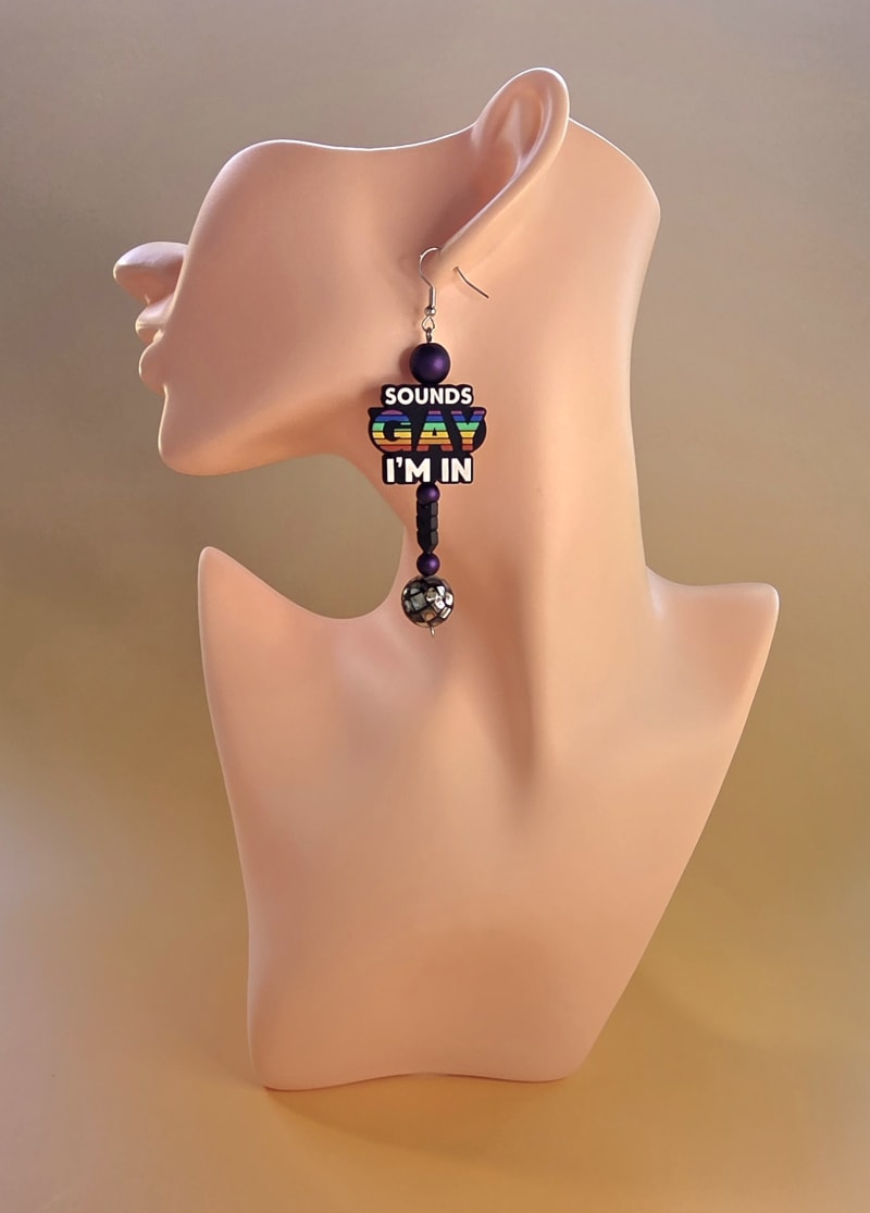 Sounds Gay I'm In Earrings — Disco Ball Drop