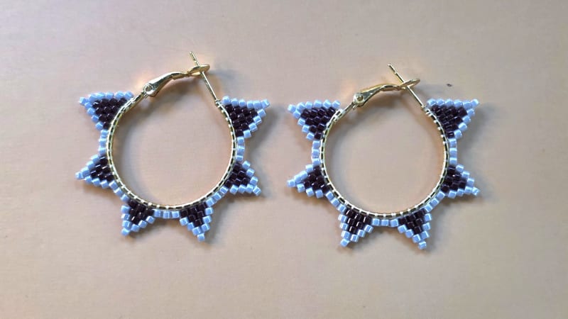 Beaded Hoop Earrings — Dark Star Rising