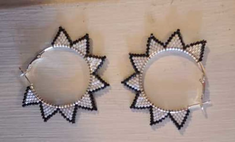 Sunburst Hoops — Obsidian Snow