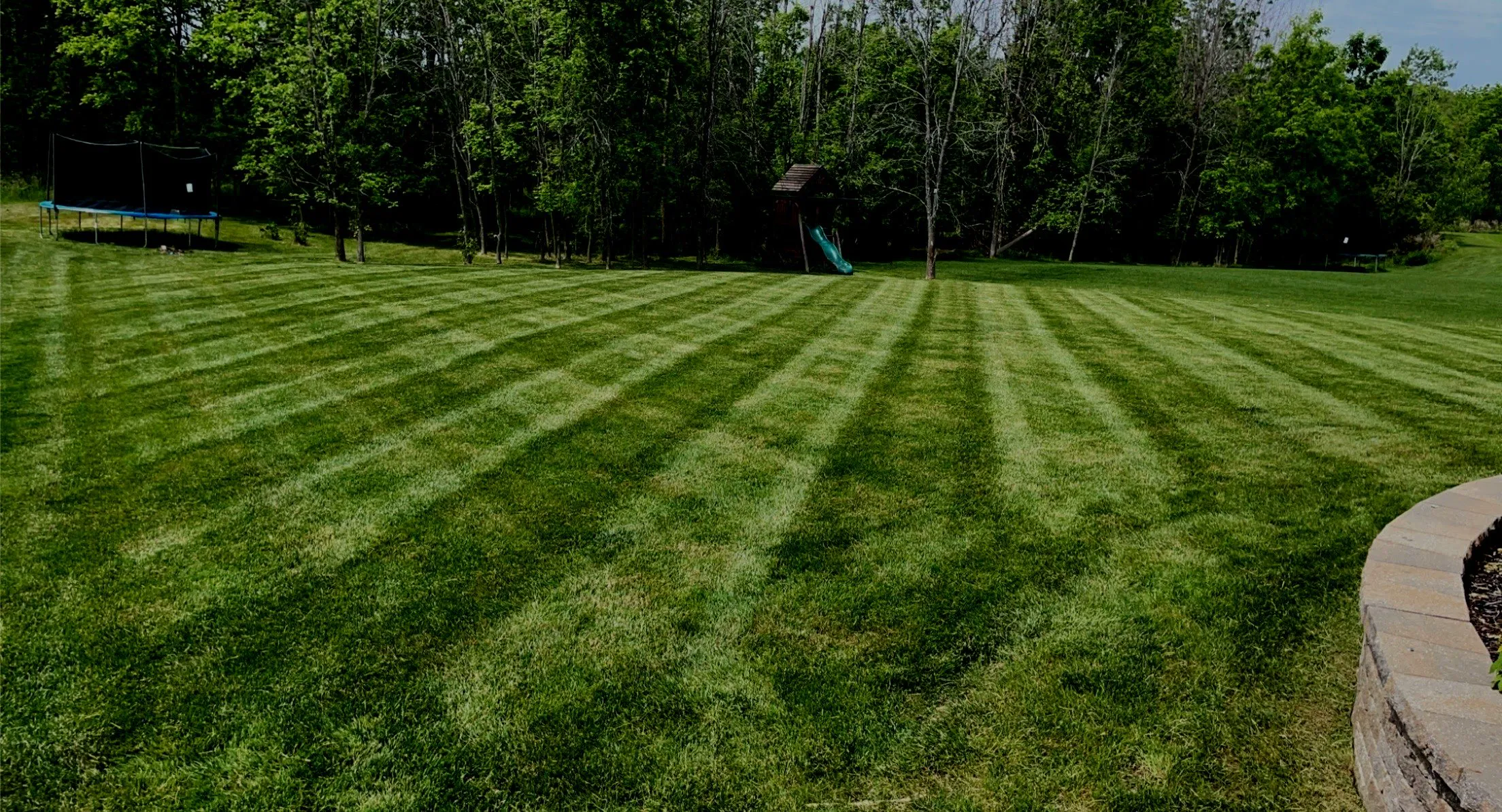 Beautifully manicured lawn