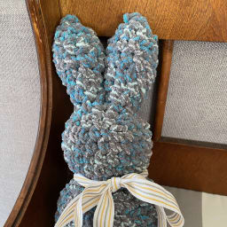 Chunky Knit Bunny with Bow - Thumbnail 2