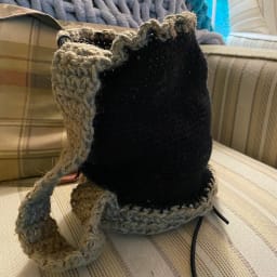 Midnight Jute Bucket Bag - Thumbnail 3