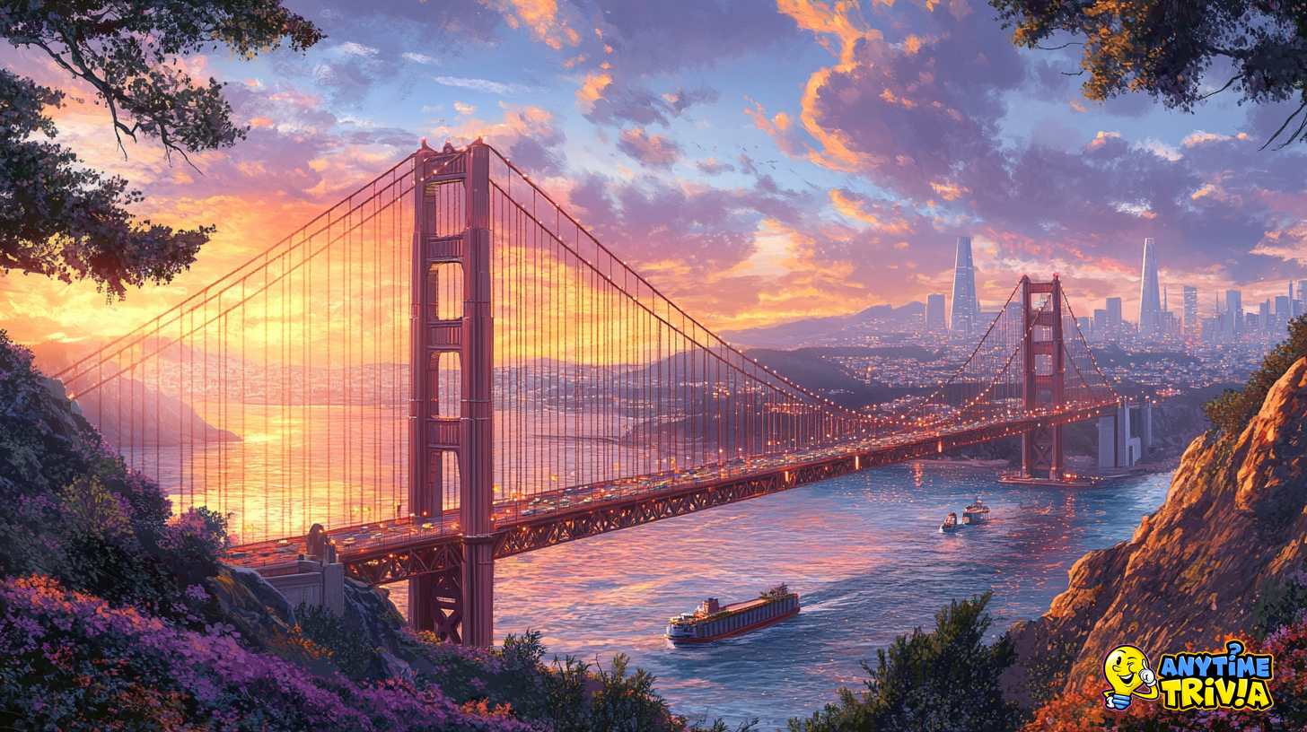 Constructed with enough wire to circle nearly the entire globe, which U.S. suspension bridge opened in 1937?