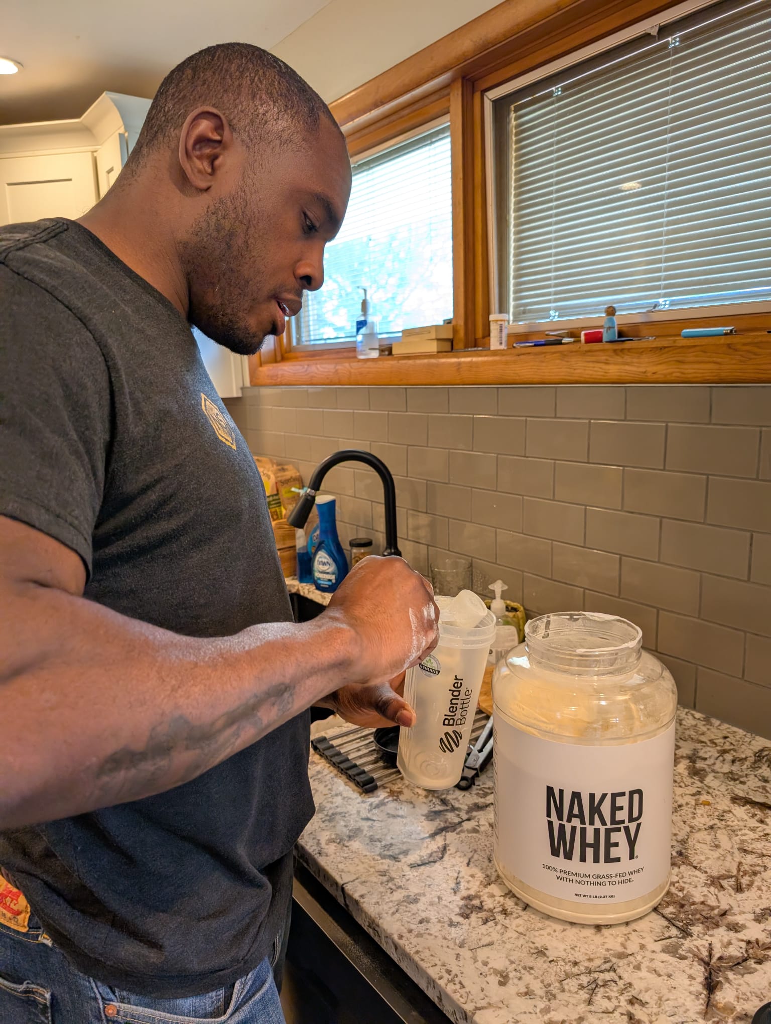 Ed Latimore mixing Naked Whey