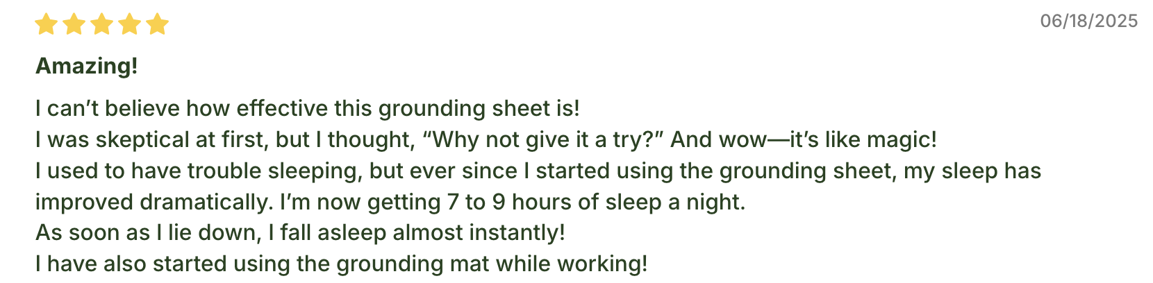 grounding sheet improved sleep quality and energy