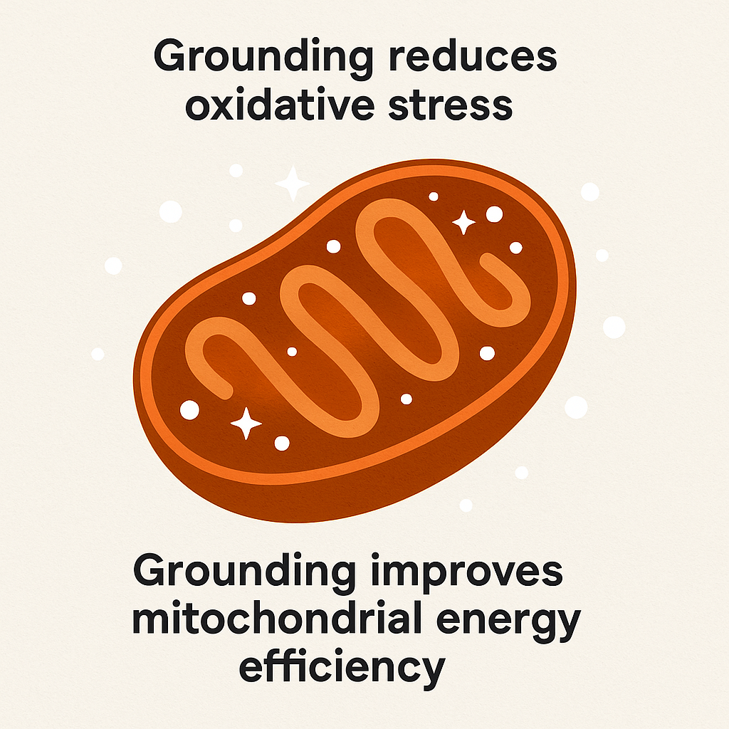 Grounding improves mitochondrial energy efficiency and reduces oxidative stress