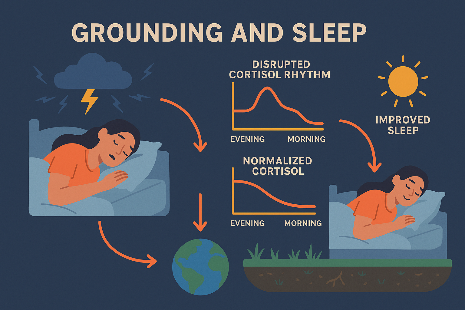 Grounding and sleep regulation