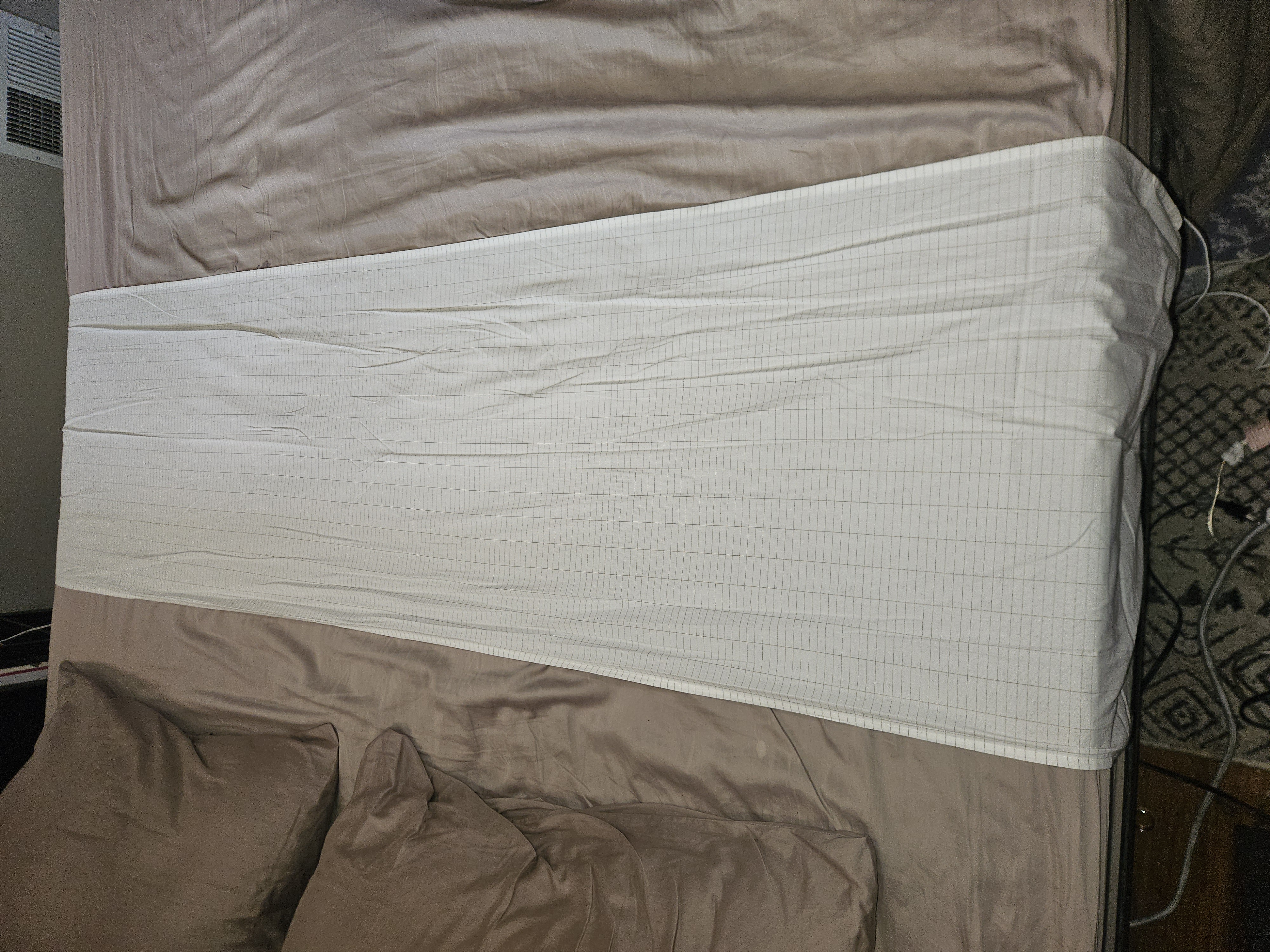 Ed latimore's Grounding Sheet on his bed