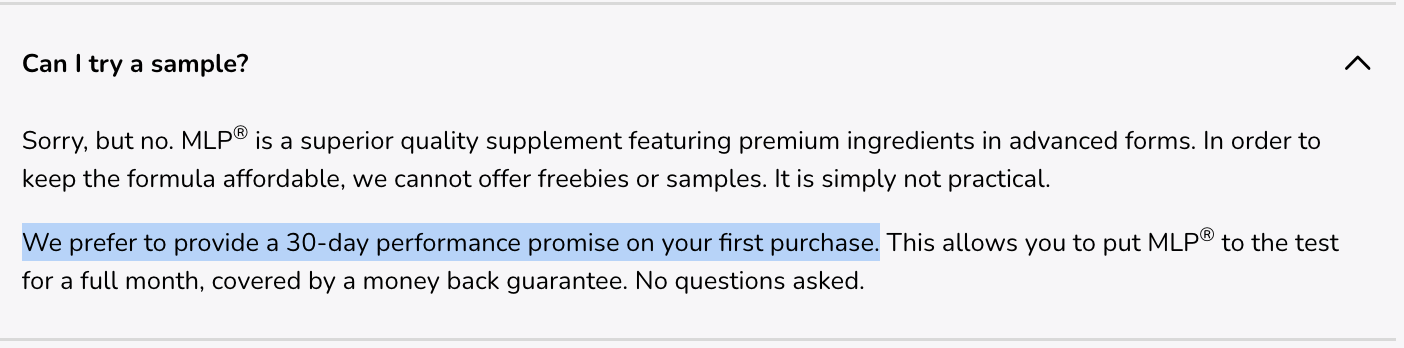 Mind Lab Pro 30 day money back guarantee