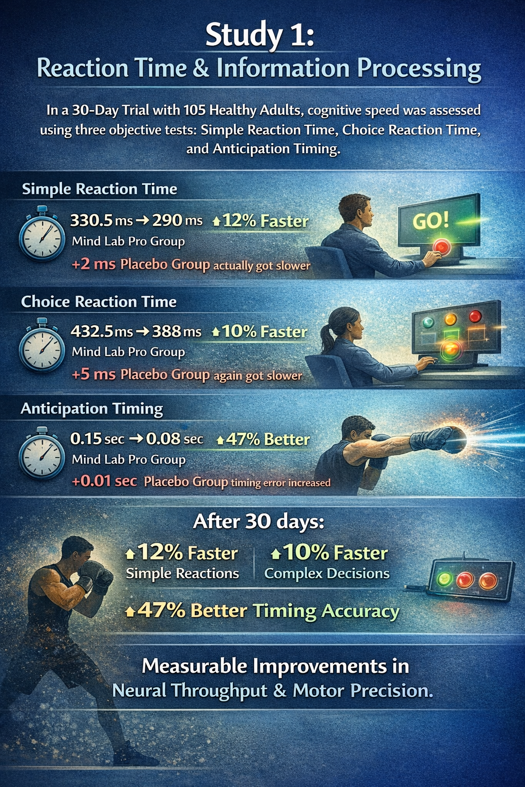 Mind Lab Pro improves reaction time