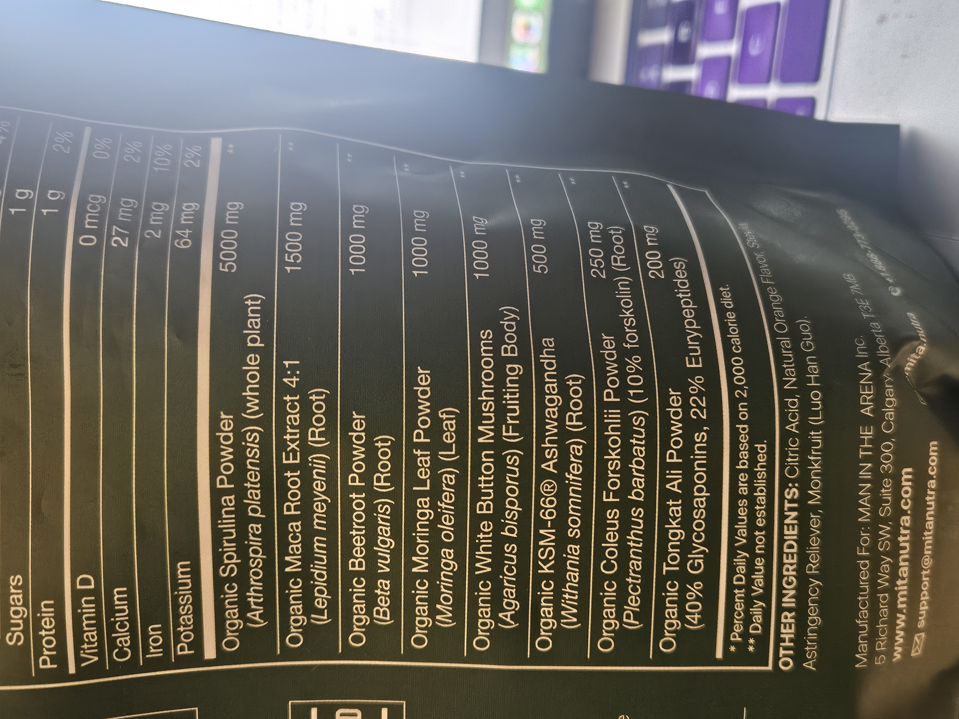 Man Greens Ingredients List