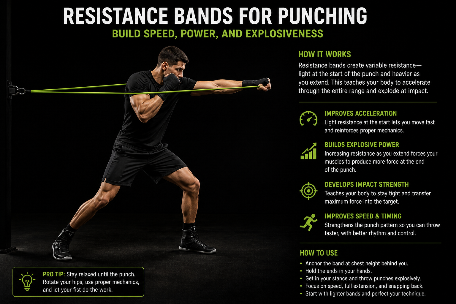 Resistance bands for punching