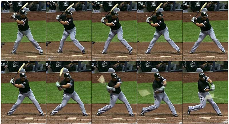 Baseball swining sequence to show boxing