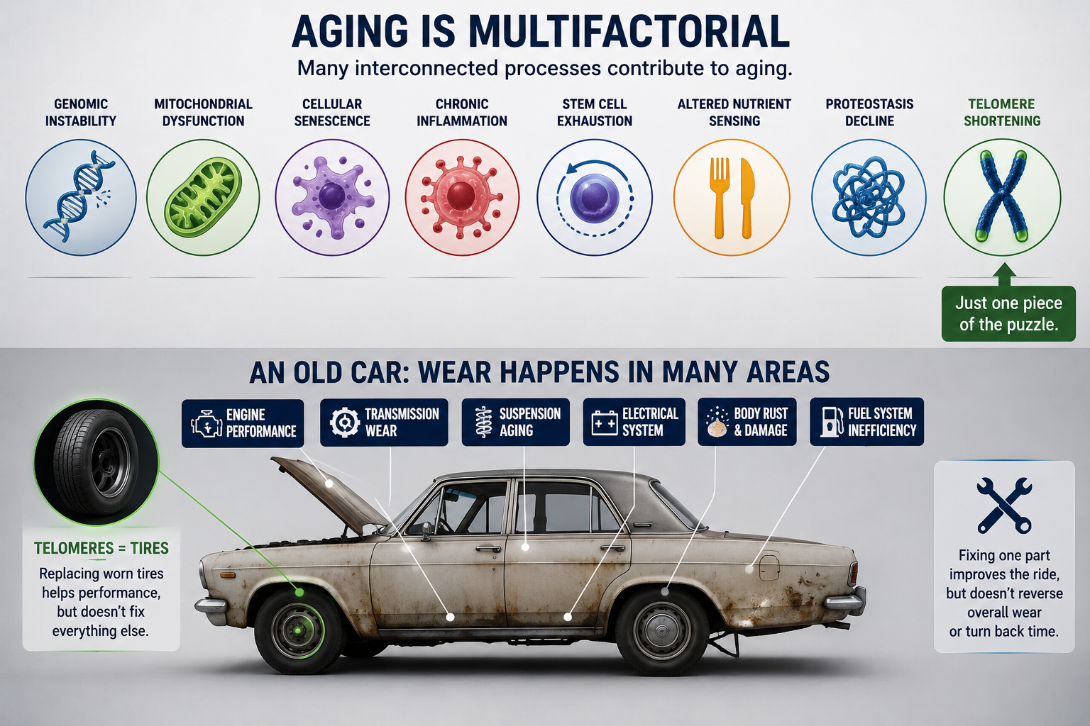 Aging is more than telomeres