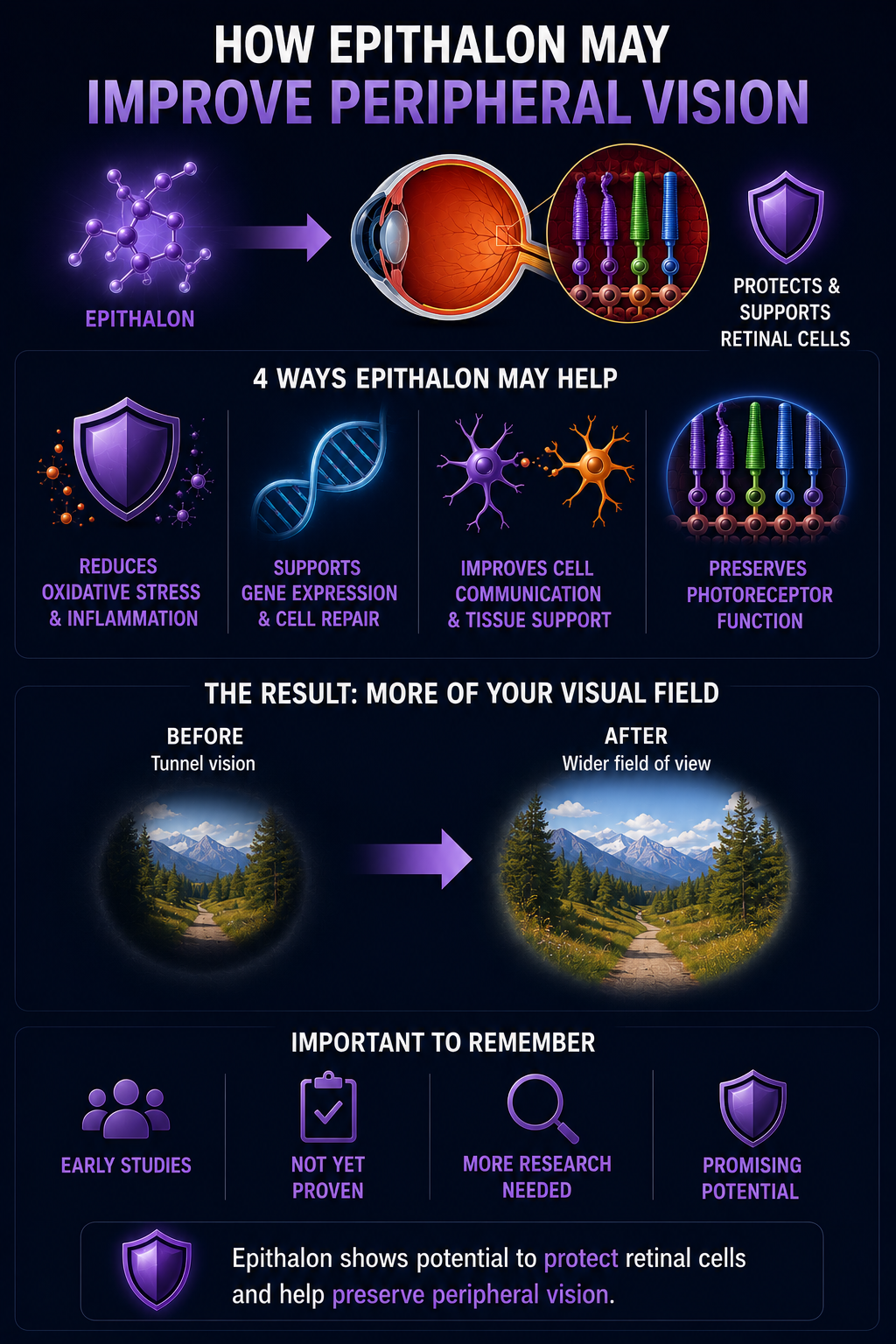 How epithalon supports peripheral vision