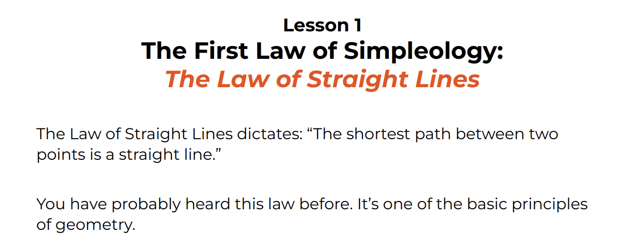 Simpleology 101: The Law of Straight Lines