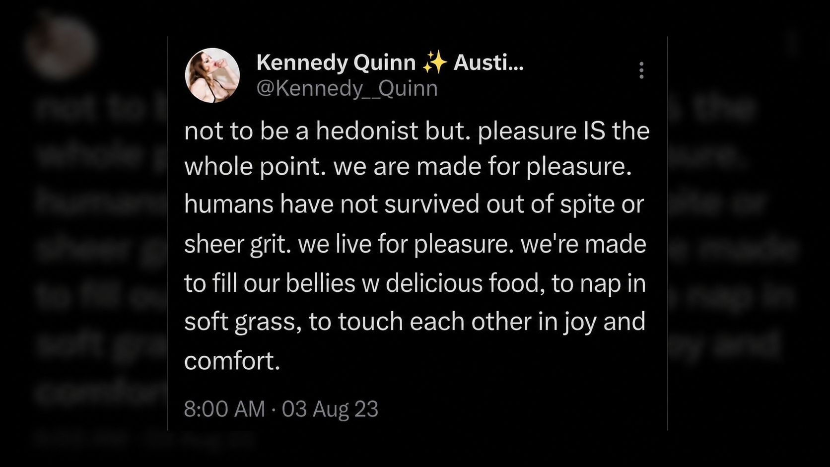 Hedonism tweet