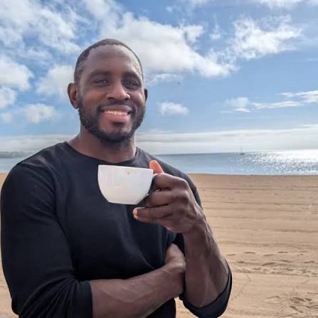 Ed Latimore with coffee