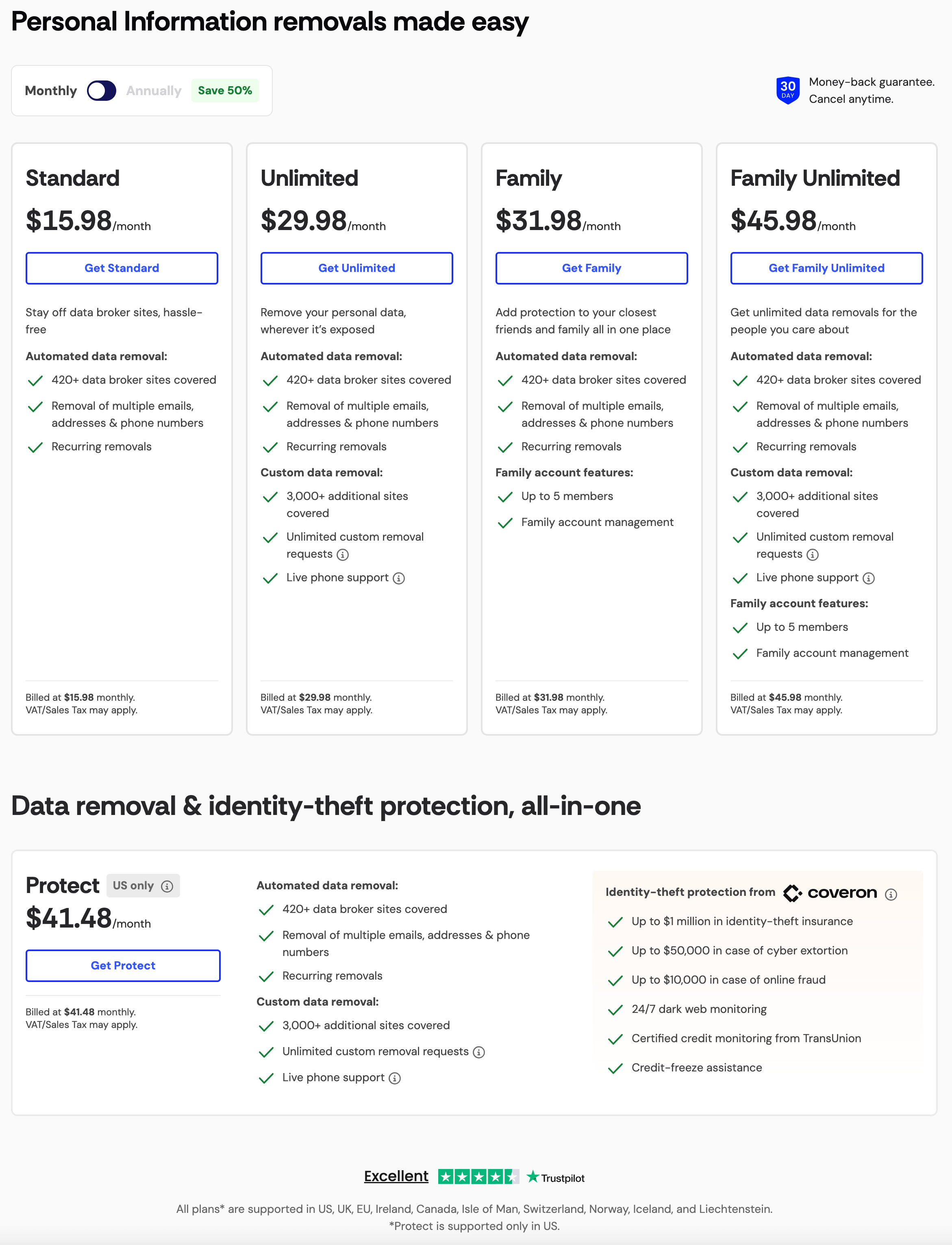 Incogni monthly pricing