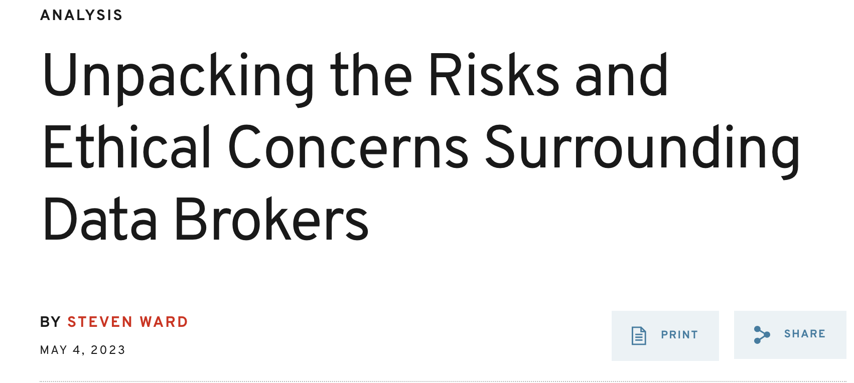 Ethical concerns with data brokers