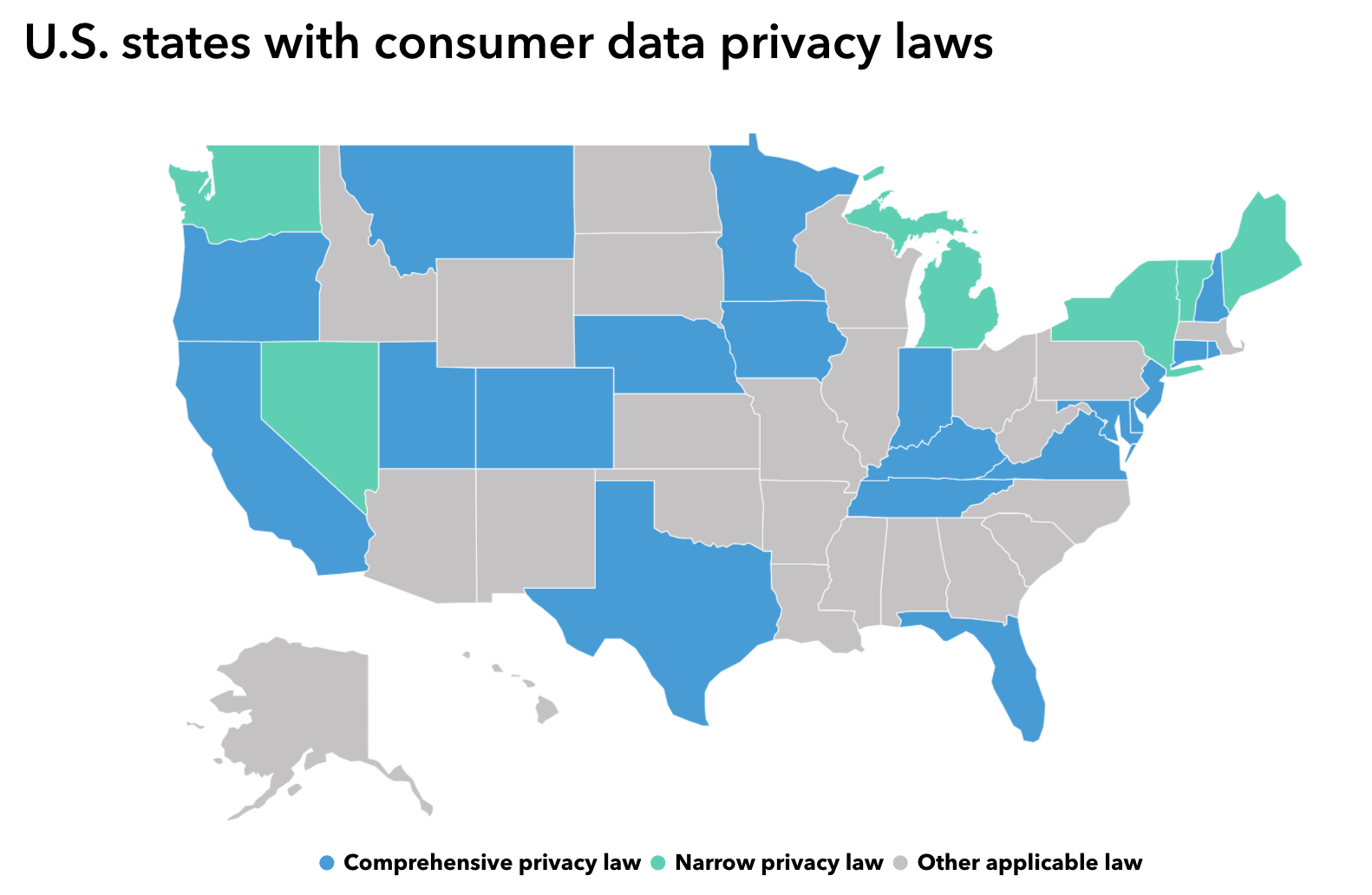 U.S. states with consumer data privacy laws
