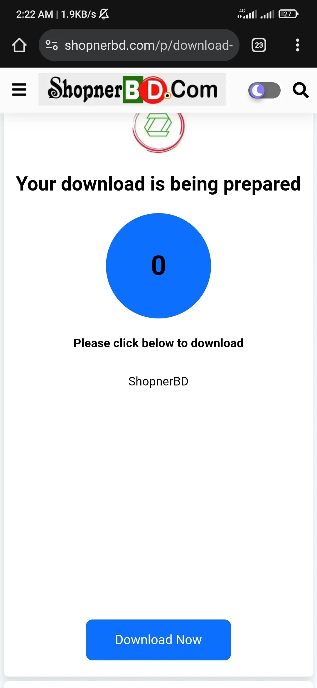 Countdown Download Page