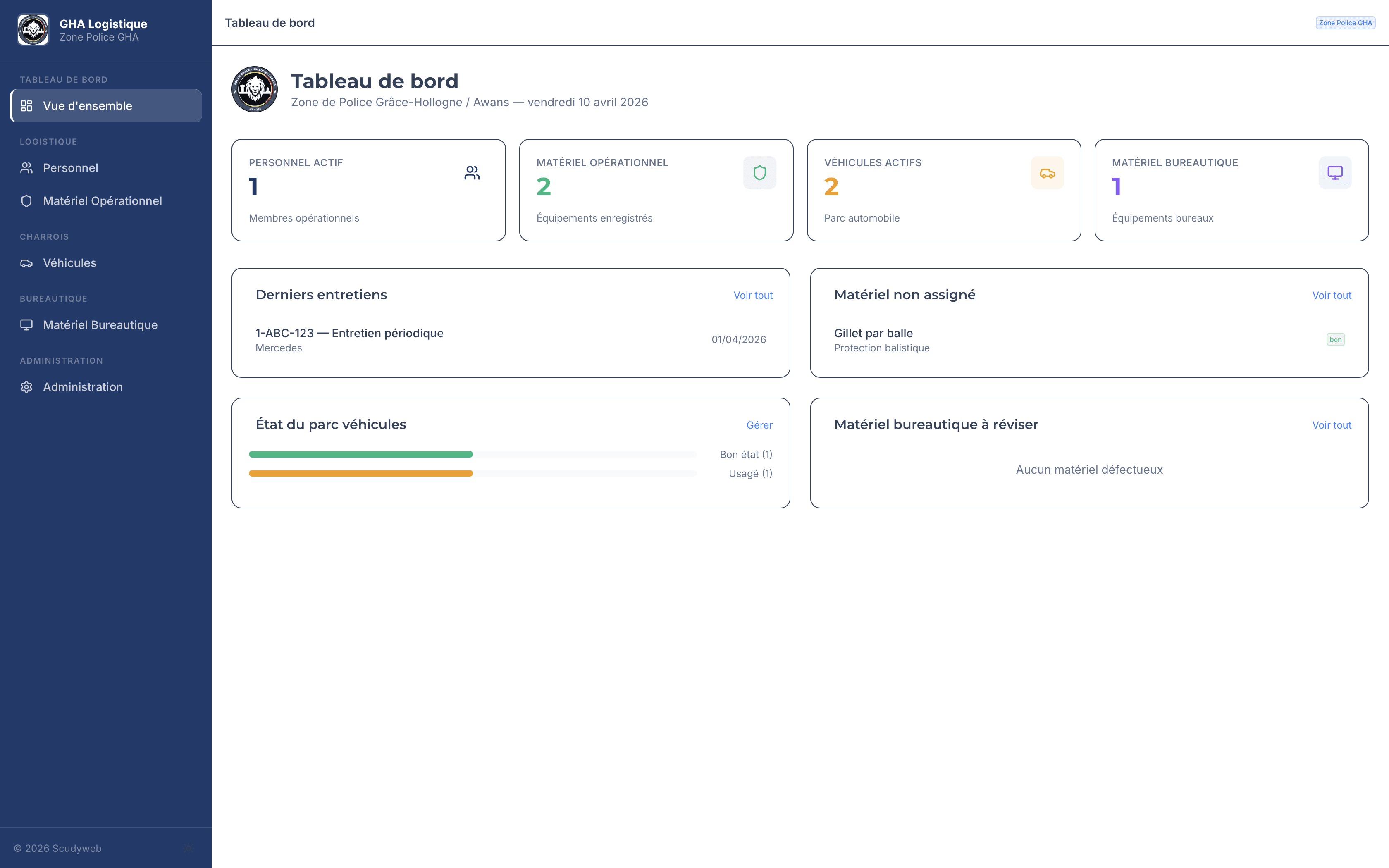 Gestion logistique GHA