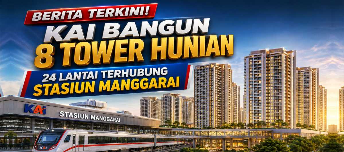 KAI Bangun 8 Tower Hunian 24 Lantai Terhubung Stasiun Manggarai