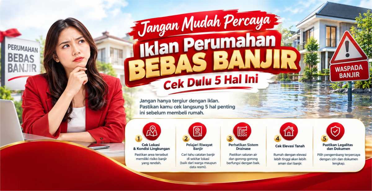 Jangan Mudah Percaya Iklan Perumahan Bebas Banjir, Cek Dulu 5 Hal Ini  Baca artikel detikproperti, "Jangan Mudah Percaya Iklan Perumahan Bebas Banjir, Cek Dulu 5 Hal Ini" 