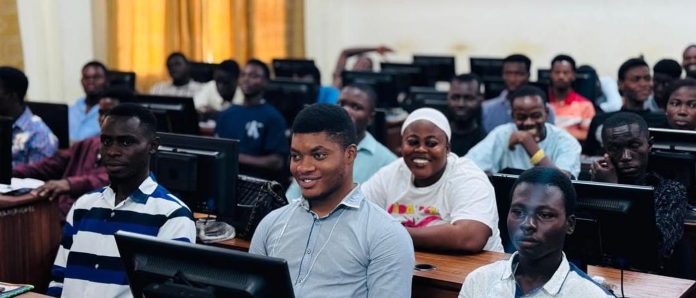 Automotive engineering students attentive in a lecture hall at Koforidua Technical University