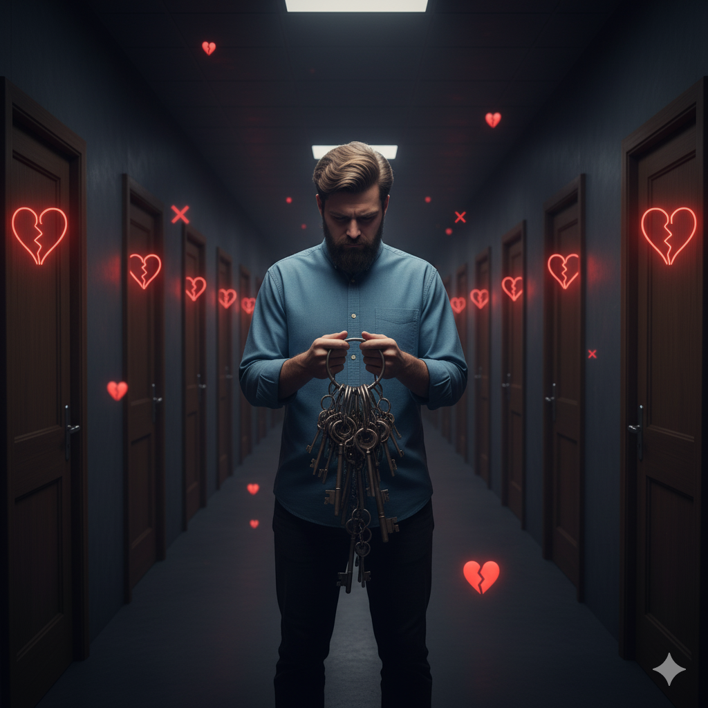 Homem sozinho e sem confiança