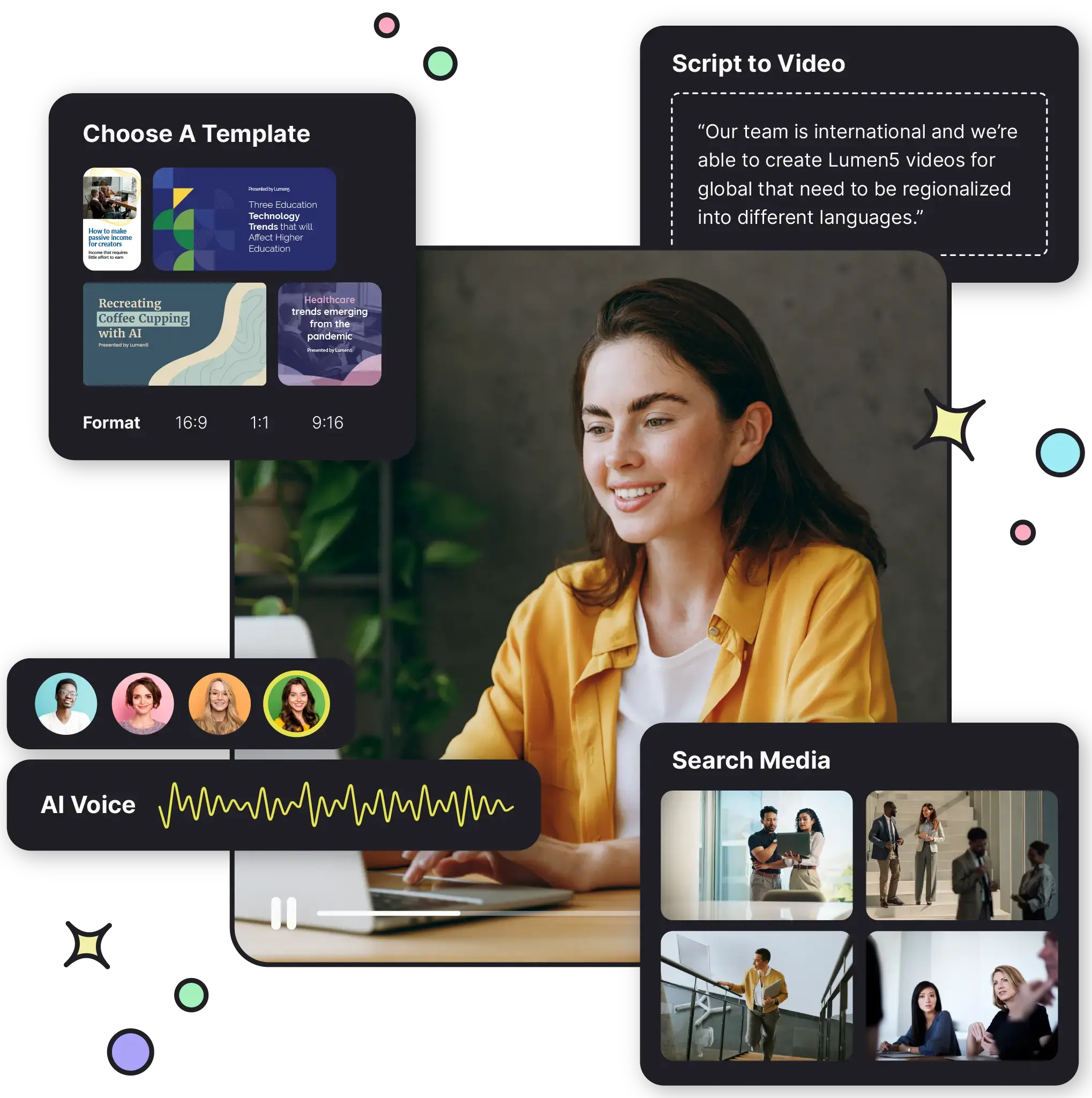 Lumen5 AI social media video tool that converts text content into short, shareable video formats.