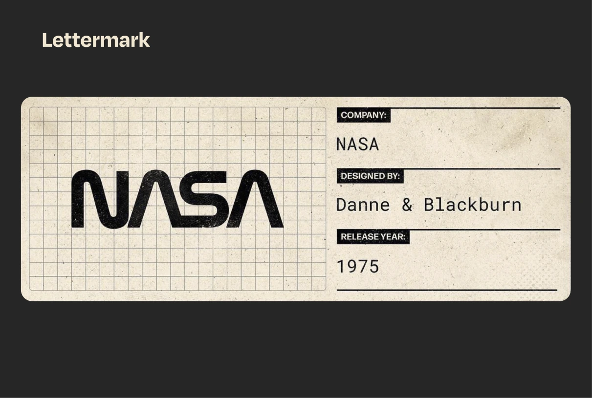 A graphic display of NASA's current logo design.