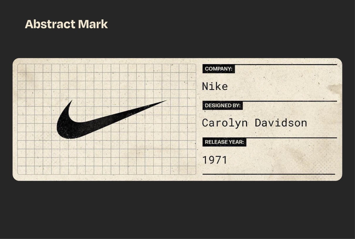 A graphic showing the Nike logo: A simple, bold sweeping curved check-like shape (the “Swoosh").