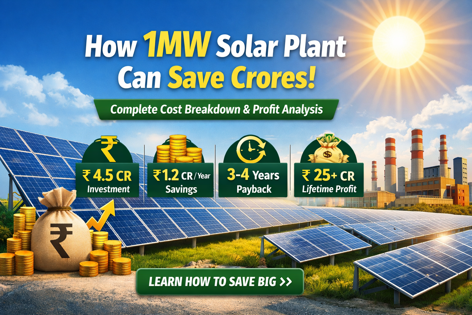 How a 1 MW Solar Plant Can Save Crores: A Comprehensive Cost and Profit Analysis