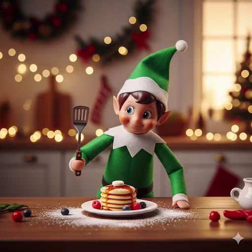 Chef Elf with Pancakes