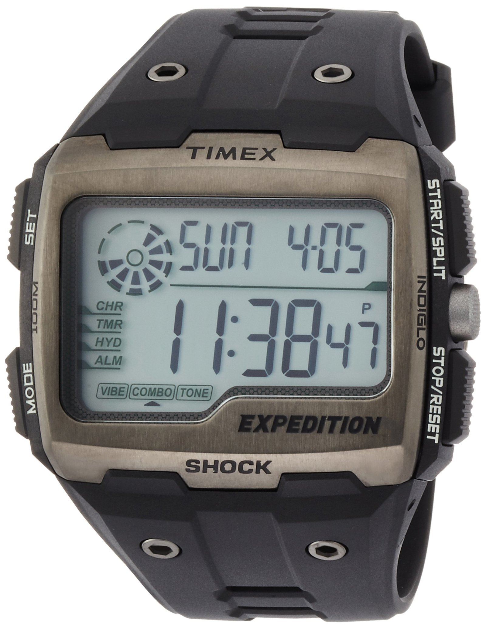 Timex Men's Quartz Watch with LCD Dial Digital Display and Black Resin Strap TW4 | eBay