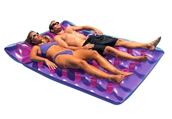 air mattress as pool float