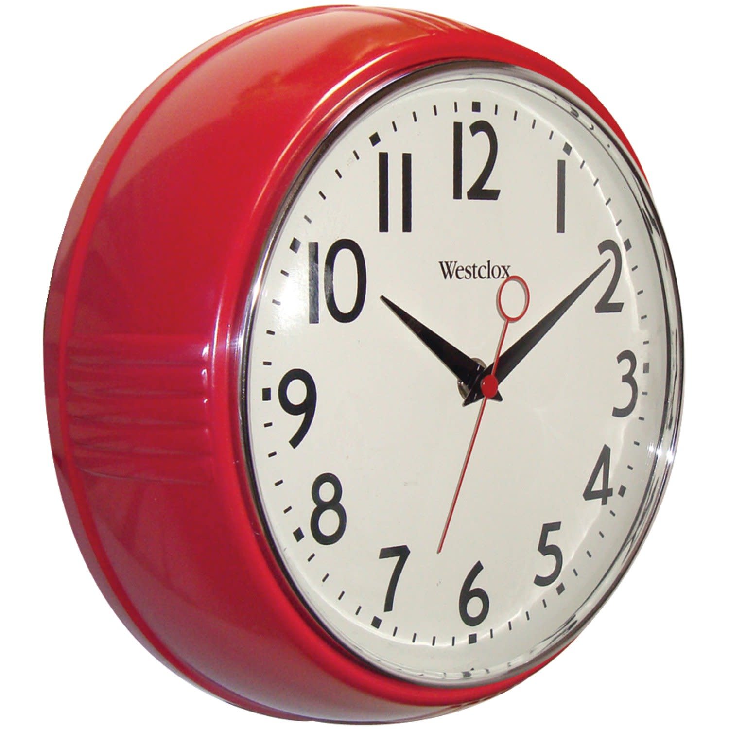 Retro Kitchen Wall Clock 1950s Decor Home Vintage Red Retro Kitchen Wall Clock 1950s Decor Home Vintage Red Classic Style 9 5