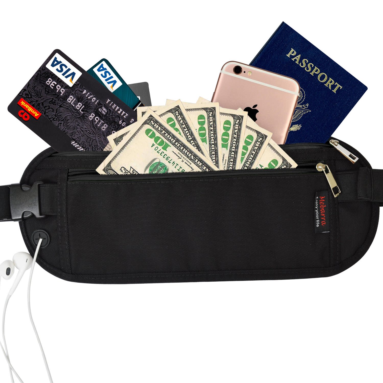 RFID Blocking Money Passport Belt Hidden Travel,Waist Packs under