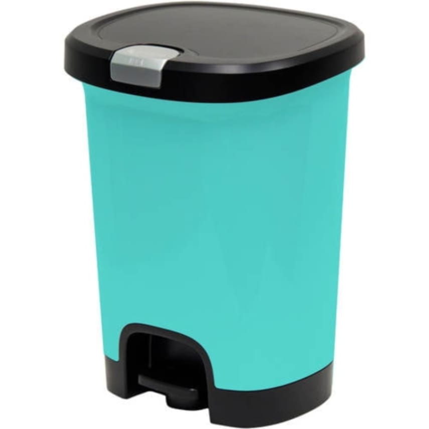 Trash 7 Gal Can StepOn Garbage Lid Pet Lock Bottom Cap Blue Kitchen