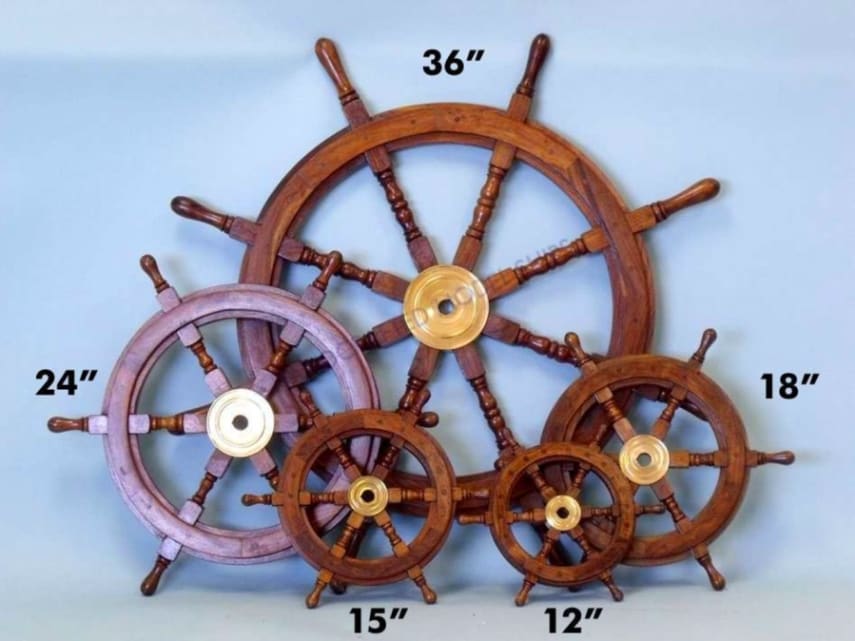 Delux 24 Wooden Nautical Ship Steering Wheel Pirate Decor Fishing The Hampton Nautical Deluxe Class Wooden Ship S Wheel Is By Far Highest Quality Available Our Solid Wood Wheels Have