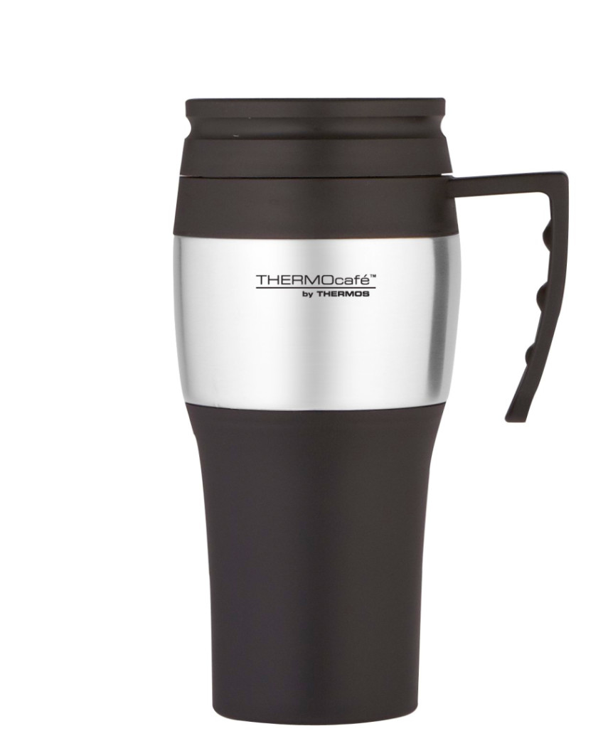 THERMOS 2010 TRAVEL MUG 400ml BLACK NonSpill Insulated Tea Coffee