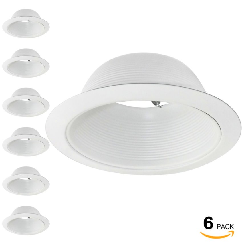 Torchstar 6 Pack Inch Recessed Can Light Trim With White Metal Torchstar 6 Pack Inch Recessed Can Light Trim With White Metal Step Baffle
