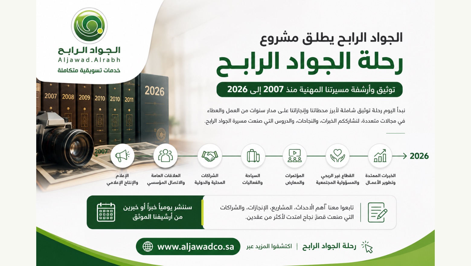 الجواد الرابح يطلق مشروع توثيق مسيرته المهنية منذ عام 2007