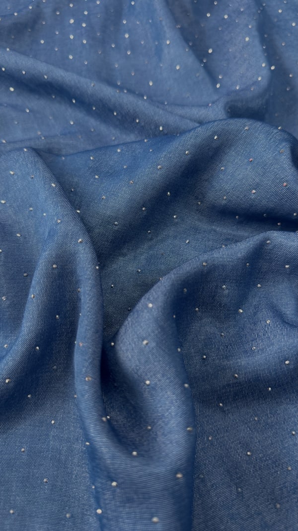 Rhinestone Silky Denim